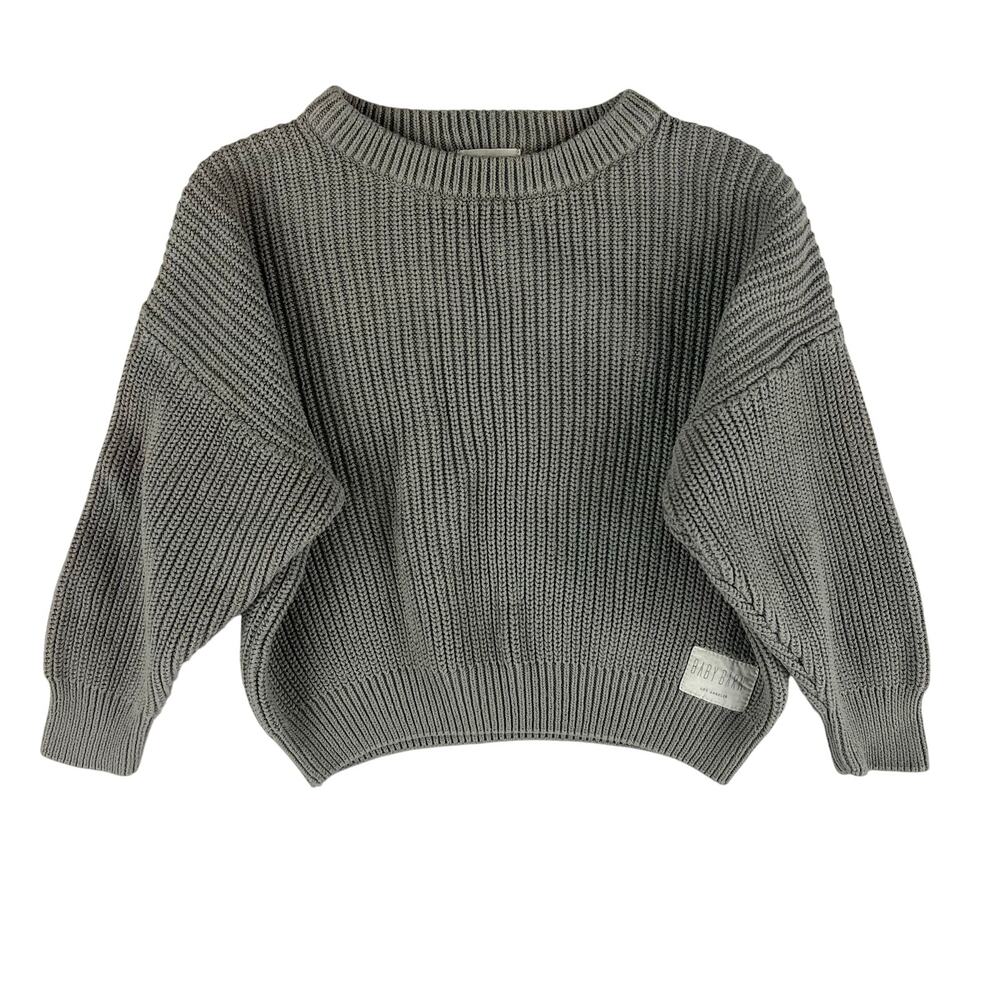 Baby Barn Los Angeles Toddler 3T Gray Chunky Knit Pullover Sweater Cotton